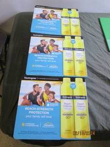 3 boxes of beach strength protection neutrogena sunscreen 60 spf