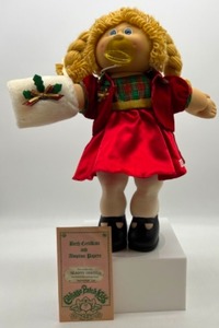 lot 37 image: Vintage CABBAGE PATCH Doll Gladys Christie Holiday Dress