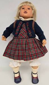 lot 106 image: ZAPF Creation Ag Collectible Schoolgirl Doll wBackpack from 2001