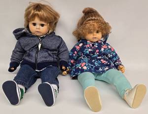 lot 110 image: Set of 1983 WORLD DOLL INC Boy & Girl 24 Tall Dolls