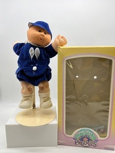 lot 54 image: Vintage CABBAGE PATCH Baldy Paci Boy in Easter Bunny Velvet Romper New from Box Eddi Richard