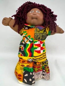 lot 72 image: Vintage Jamaican CABBAGE PATCH Reroot Brown Eyed Girl Doll