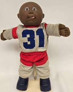 lot 30 image: Vintage Cabbage Patch African American Boy Doll in Original CPK Outfit 