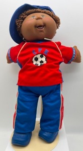 lot 172 image: Cabbage Patch Play Along PA-5 Boy in Soccer Uniform Open Mouth Smile