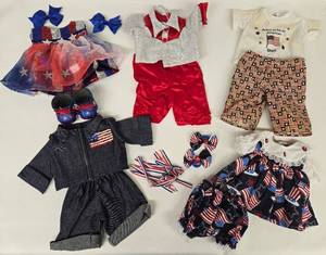 lot 217 image: 5 Red, White & Blue Outfits for Cabbage Patch Dolls