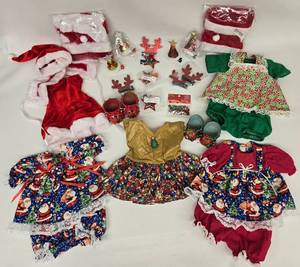 lot 218 image: 7 Christmas Themed Outfits for Cabbage Patch Dolls