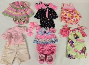 lot 220 image: 6 Pink Themed Doll Outfits for Cabbage Patch Dolls - Original & Handmade