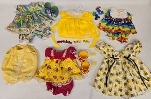 lot 223 image: 6 Colorful and Ladybug Outfits for Cabbage Patch - Original & Handmade