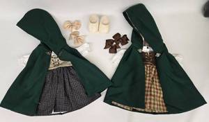 lot 226 image: 2 Sets Medieval Renaissance Dress, Petticoat, & Hooded Capes