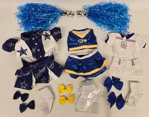 lot 228 image: 3 Sets of Tennis & Cheerleading Outfits for Cabbage Patch Dolls 