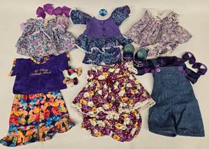 lot 229 image: 6 Sets of Purple Themed Outfits for Cabbage Patch Dolls