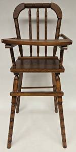 lot 259 image: Vintage Baby Doll Wood High Chair