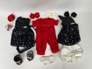 lot 248 image: Vintage CABBAGE PATCH Clothing including 2 Evening Dresses and a Red Velvet Jumper