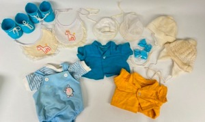 lot 251 image: Vintage CABBAGE PATCH Clothing Bibs, Shirts, Romper, Shoes and Hats