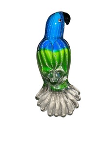 Blue & Green Avian Elegance GEA Art Glass Bird