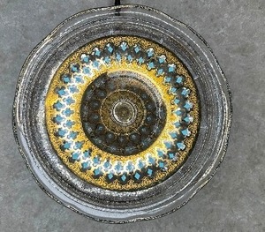 Elegant Gold and Aqua - George Briard Sevelle Pyrex Fire King Dish