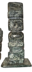 Meso-American Tribal Carved Marbled Green Stone Aztec Maya Shaman Totems