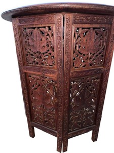 Antique Anglo Indian Carved Wood Table. Indian Arts Corner
