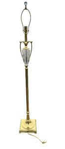 Elegant Quoizel Lenox Porcelain and Brass Floor Lamp with Crystal Accent