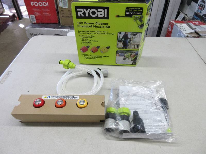 lot 33 image: RYOBI EZClean Power Cleaner Chemical Nozzle Kit, NEW
