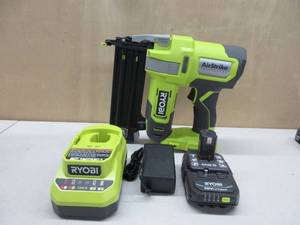 lot 200 image: RYOBI 18V ONE AirStrike 18GA Brad Nailer Kit (Bulk Packaged) P321K, USED, WORKS