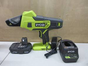 lot 255 image: RYOBI ONE 18-Volt PEX and PVC Shear Cutter Kit with (1) Battery and Charger (Bulk Packaged) P593KN USED, TESTED, WORKS