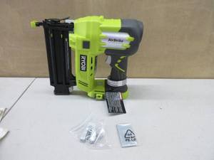 lot 276 image: Ryobi P320 Airstrike 18 Volt One Lithium Ion Cordless Brad Nailer (Battery Not Included, Power Tool Only) SLIGHTLY USED LIKE NEW