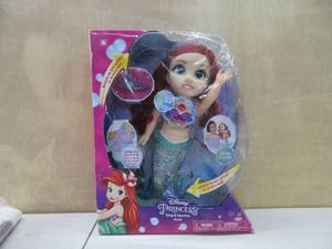 lot 277 image: Disney Princess Ariel Doll Sing & Sparkle - Light-up with 2 Songs & Over 20 Phrases 14 Inches Tall OPEN BOX,WORKS, LOOKS NEW