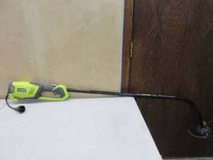 lot 287 image: RYOBI 18 in. 10 Amp Attachment Capable Electric String Trimmer USED BUT IN GOOD CONDITION. TESTED,WORKS