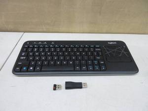 lot 279 image: Logitech K400 Plus Wireless Touch With Easy Media Control and Built-in Touchpad, HTPC Keyboard for PC-connected TV, Windows, Android, Chrome OS, Laptop, Tablet - Black LIKE NEW WORKS, TESTED