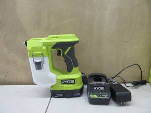 lot 299 image: Ryobi One 18V Cordless Handheld Sprayer Kit with (1) 1.5 Ah Battery and Charger USED, TESTED, WORKS