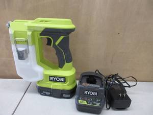lot 301 image: Ryobi One 18V Cordless Handheld Sprayer Kit with (1) 1.5 Ah Battery and Charger USED, TESTED, WORKS