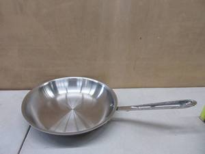 lot 320 image: All-Clad D3 3-Ply Stainless Steel Fry Pan 10 Inch Induction Oven Broiler Safe 600F Pots and Pans, Cookware Silver NEW, MISSING THE LID