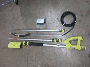 lot 350 image: RYOBI 18 ft. Extension Pole with Brush for Pressure Washer RY31EP26 SLIGHTLY USED, TESTED, WORKS