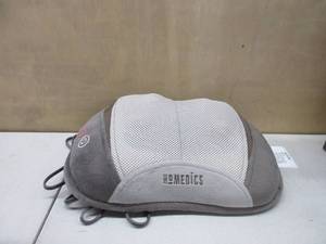 lot 351 image: Homedics Back and Neck Massager, Portable Shiatsu All Body Massage Pillow with Heat, Targets Upper and Lower Back, Neck and Shoulders. Lightweight for Travel NEW, TESTED, WORKS