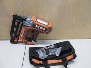 lot 357 image: Ridgid HyperDrive 16 Gauge 18v Brushless 2-12 In. Straight Finish Nailer SLIGHTLY USED, NO NAILS, TESTED, WORKS