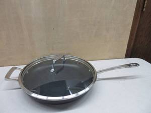 lot 359 image: All-Clad HA1 Hard Anodized Nonstick Chefs Pan, Wok 12 Inch Induction Oven Broiler Safe 500F, Lid Safe 350F Pots and Pans, Cookware Black NEW