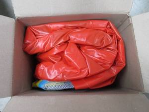 lot 378 image: Fisher-Price 93532E Bouncesational Bouncer - Inflatable Bounce House, Green, Yellow, Red, Blue DID NOT FIND ANY TEARS OR RIPS, PUMP WORKS
