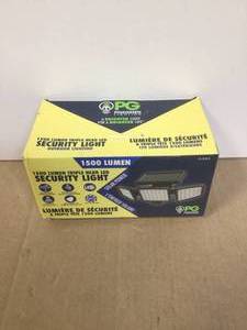 Pinegreen Lighting 3-Head 8-Watt Integrated LED Black color 120-Degree Solar Motion Activated Area Light Customer Returns See Pictures