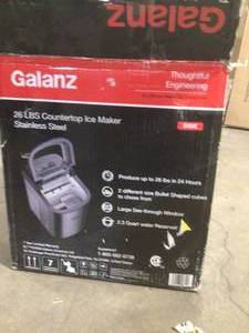 Galanz 26 lb. Freestanding Ice Maker in Stainless Steel with Black Top Customer Returns See Pictures