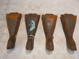 4 Vintage Metal Stove Feet