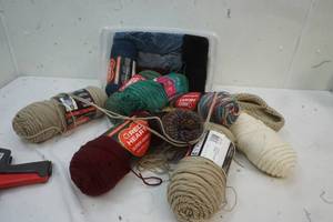 Variety of yarn in container