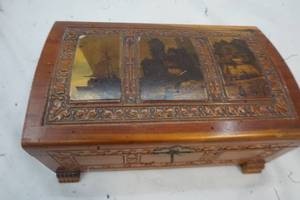 Wooden Box with Jewelry