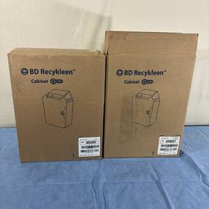 WOW Lot of 2 NEW IN BOX BD 305097 Recykleen Locking Wall Mount Cabinet With Keys - One Box Open Other Uses For These Locking Cabinet