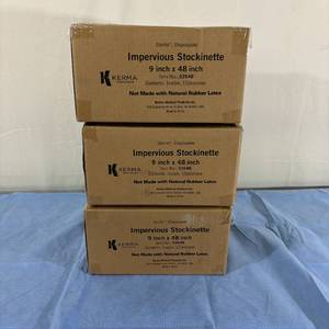 3 Cases (12 each per case) NEW Kerma Medical Products 53948 9 x 48 Sterile Disposable Impervious Stockinettes