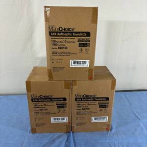 3 Cases (1000 each per case) NEW MediChoice BZK100 BZK Benzalkonium Chloride First Aid Sterile Antiseptic Towelette - Expiration 1024