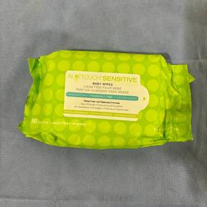 Lot of 15 NEW Medline MSC263153 (80pcspack) Aloetouch Sensitive Fragrance Free Rinse-Free Hypoallergenic Baby Wipes - Expiration 10-2023