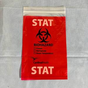 Lot of NEW 6 x 10&nbspCardinal Health Biohazard Lab Specimen Transport Stat Bags 3-Wall Bag With Zip Closure