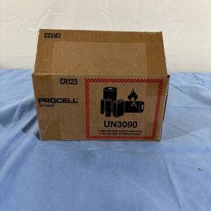 1 Case of 216 (18 x 12-Packs)&nbspNEW Procell CR123 3V Intense High Power Lithium Industrial Metal Battery