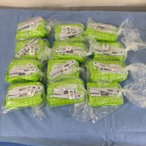 Lot of 12 NEW 5.5 x 7.25 AloeTouch Sensitive Rinse-Free Fragrance-Free Baby Wipes and Medline 30-Second Reusable Digital Oral Thermometer - Bundle Packs